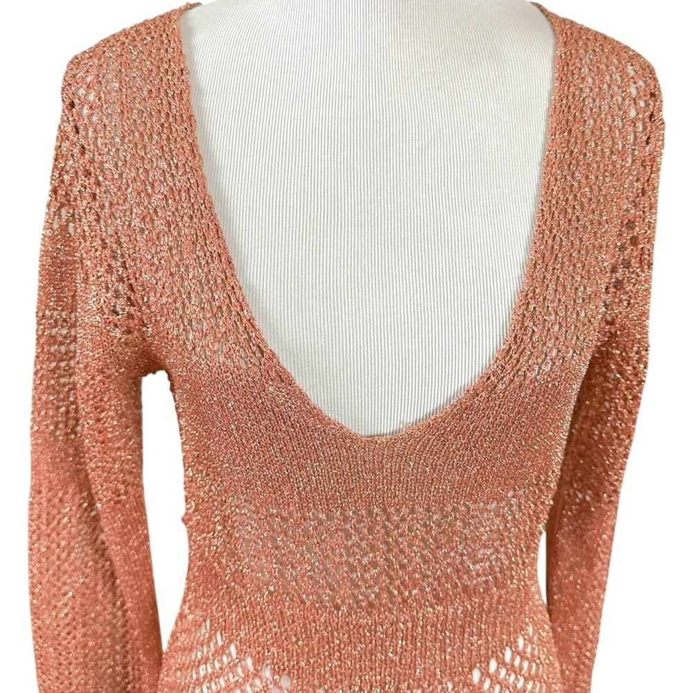 Superdown Nuri Crochet Mini Dress in Copper Size Medium Bodycon - Picture 8 of 14